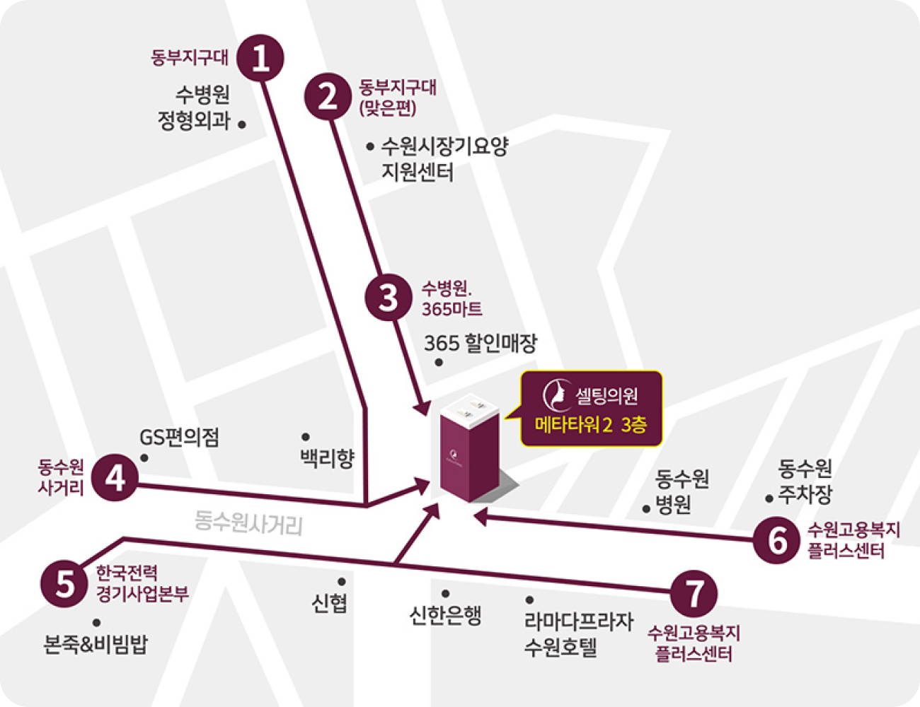 버스 정류장 위치별 안내